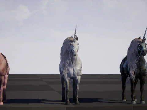 White Unicorn 3D Model