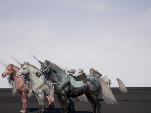 White Unicorn 3D Model