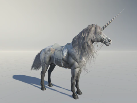 White Unicorn 3D Model