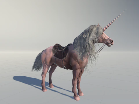 White Unicorn 3D Model
