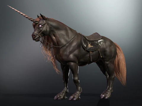 Unicorno scuro Modello 3D
