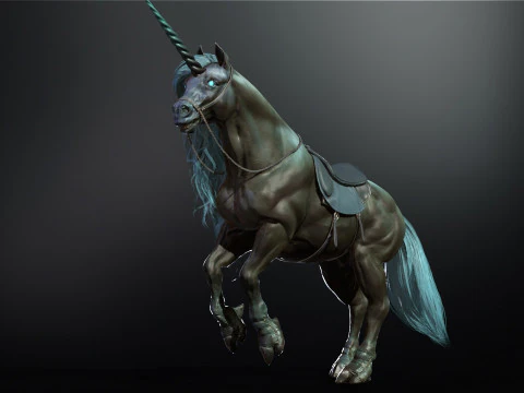 Unicorno scuro Modello 3D