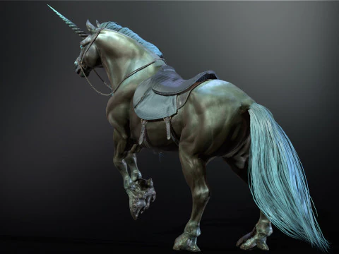 Unicorno scuro Modello 3D