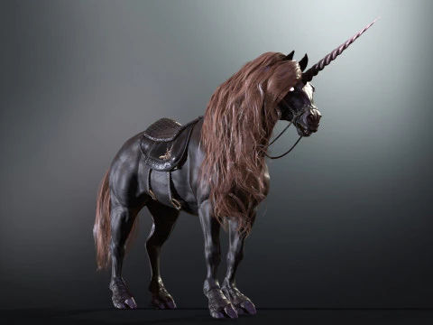 Unicorno scuro Modello 3D