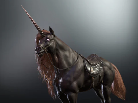 Unicorno scuro Modello 3D