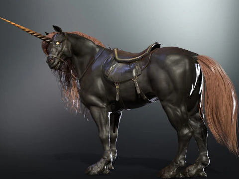 Unicorno scuro Modello 3D