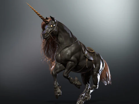 Unicorno scuro Modello 3D