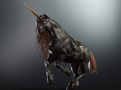 Unicorno scuro Modello 3D