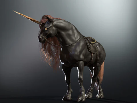 Unicorno scuro Modello 3D
