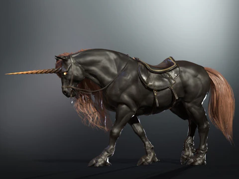 Unicorno scuro Modello 3D