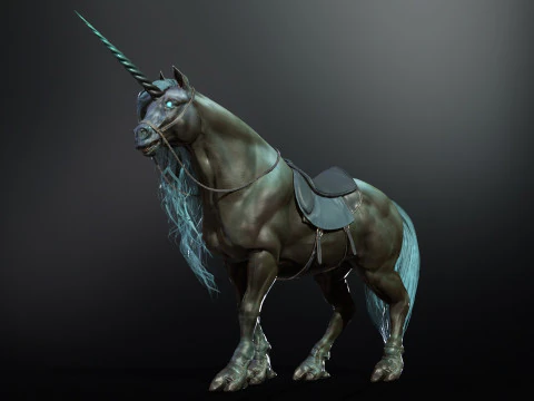Unicorno scuro Modello 3D