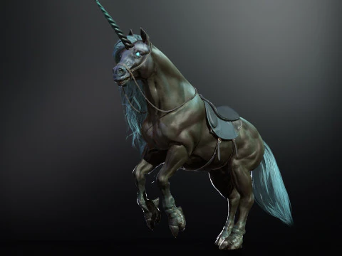Unicorno scuro Modello 3D