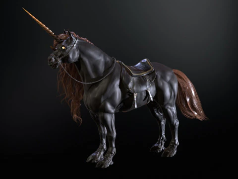 Unicorno scuro Modello 3D