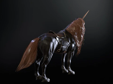 Unicorno scuro Modello 3D