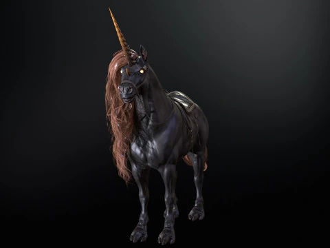 Unicorno scuro Modello 3D