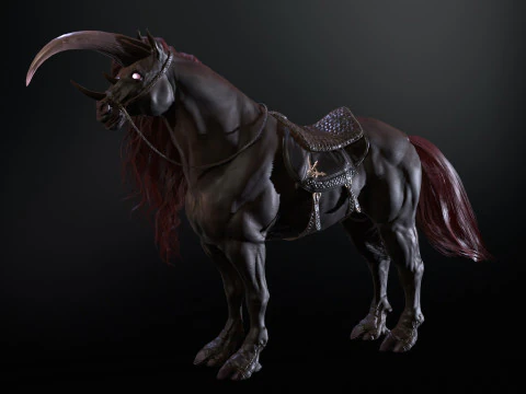Unicorno scuro Modello 3D