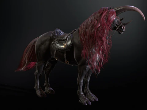 Unicorno scuro Modello 3D