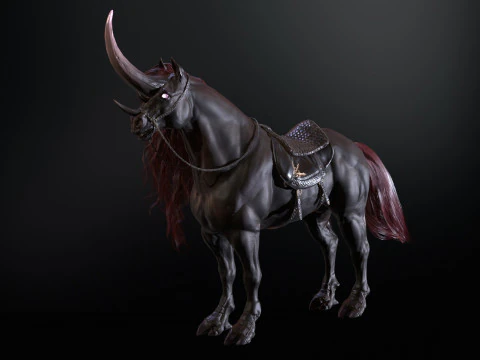 Unicorno scuro Modello 3D