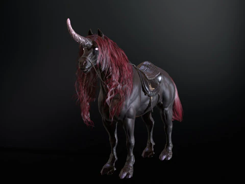 Unicorno scuro Modello 3D