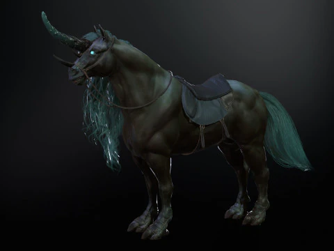 Unicorno scuro Modello 3D