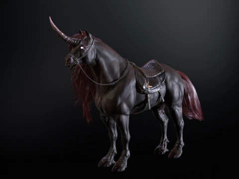 Unicorno scuro Modello 3D