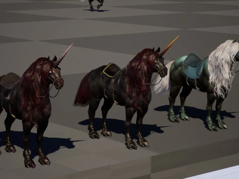 Unicorno scuro Modello 3D