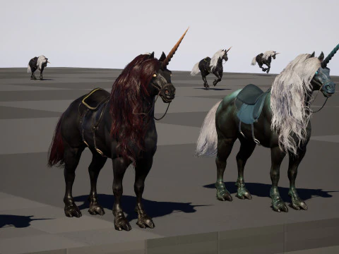 Unicorno scuro Modello 3D