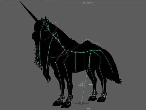 Unicorno scuro Modello 3D