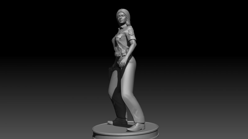 Police Girl for 3d Print 3D-printmodel .c4d .max .obj .3ds .fbx .stl .blend