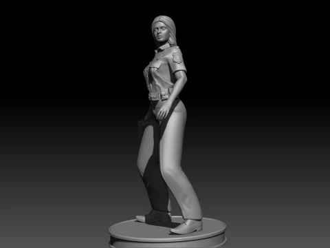 3d Baskı i&ccedil;in Polis Kızı 3D Baskı Modeli