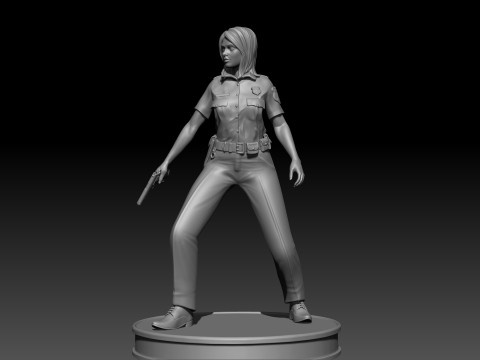 Police Girl for 3d Print 3D-printmodel
