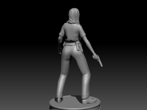 Police Girl for 3d Print 3D-printmodel