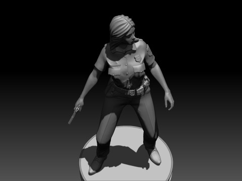 Police Girl for 3d Print 3D-printmodel