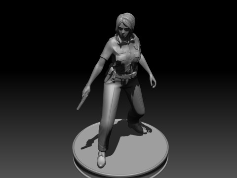 Police Girl for 3d Print 3D-printmodel