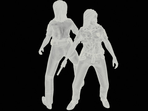 Police Girl for 3d Print 3D-printmodel