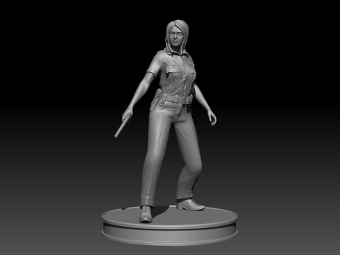 Police Girl for 3d Print 3D-printmodel