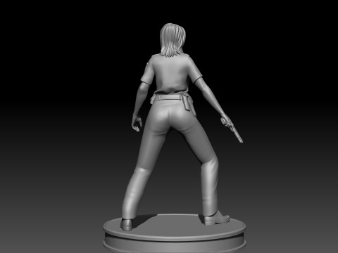 Police Girl for 3d Print 3D-printmodel