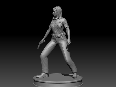 Police Girl for 3d Print 3D-printmodel