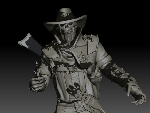 Hell Sheriff High Poly for 3d Print 3D Print Model