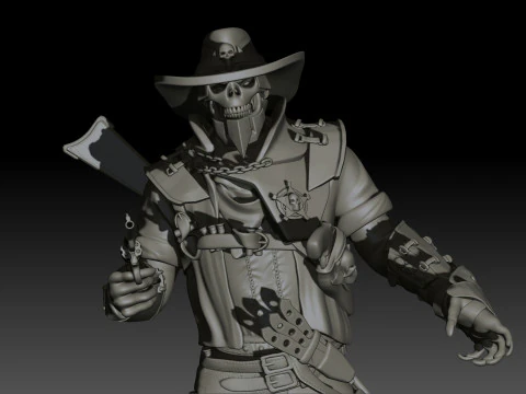 Hell Sheriff High Poly for 3d Print 3D Print Model