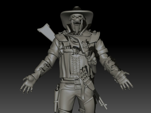 Hell Sheriff High Poly for 3d Print 3D Print Model
