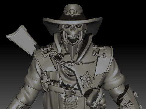Hell Sheriff High Poly for 3d Print 3D Print Model