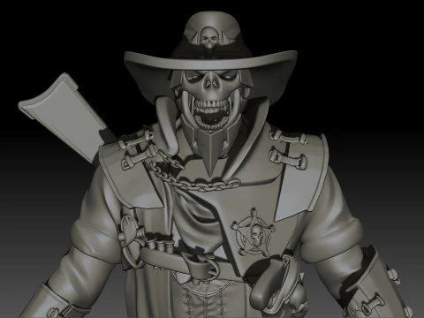 Hell Sheriff High Poly for 3d Print 3D Print Model