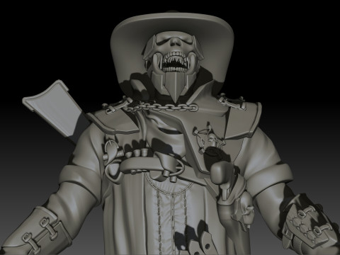 Hell Sheriff High Poly for 3d Print 3D Print Model