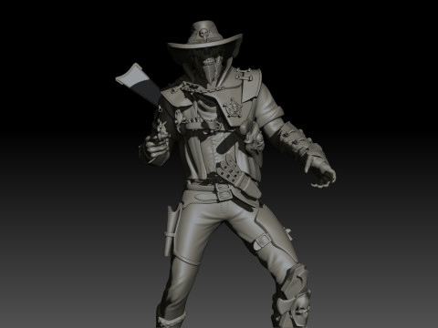 Hell Sheriff High Poly for 3d Print 3D Print Model
