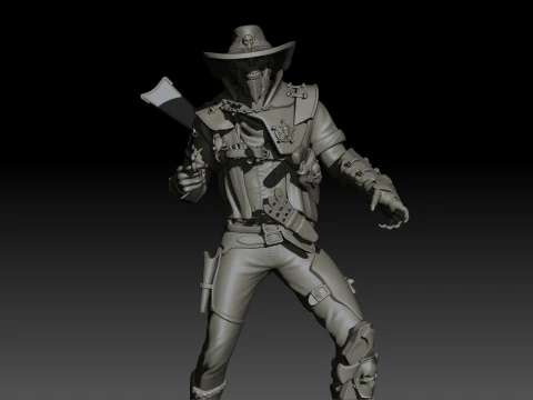 Hell Sheriff High Poly for 3d Print 3D Print Model