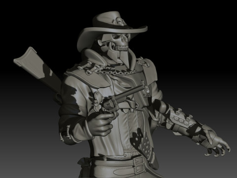 Hell Sheriff High Poly for 3d Print 3D Print Model
