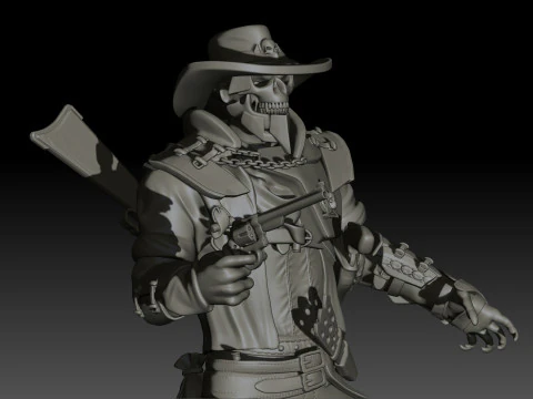 Hell Sheriff High Poly for 3d Print 3D Print Model