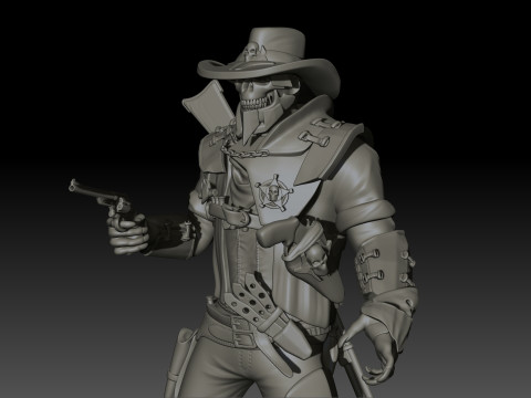 Hell Sheriff High Poly for 3d Print 3D Print Model