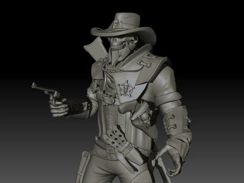 Hell Sheriff High Poly for 3d Print 3D Print Model